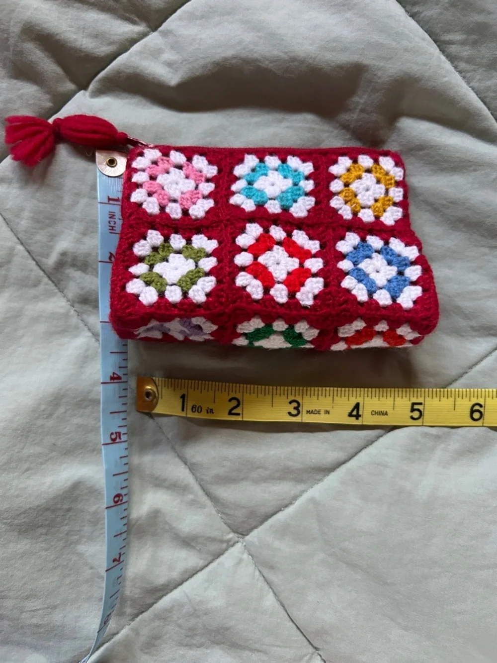 Handmade Crochet Granny Square Coin Purse - Picture 4 of 4